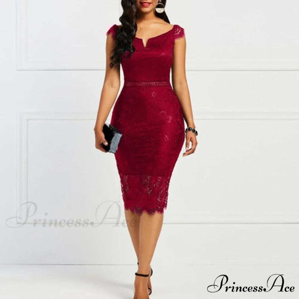 Lace Hollow Backless Elegant Party Chic Retro Dress