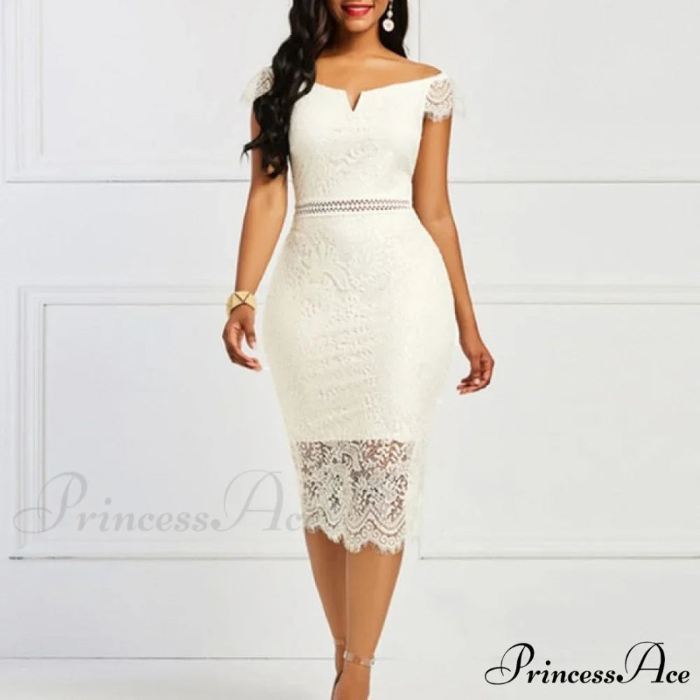 Lace Hollow Backless Elegant Party Chic Retro Dress