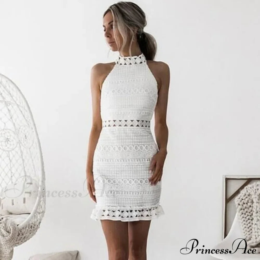 Lace Hollow Backless Elegant Party Chic Retro Dress