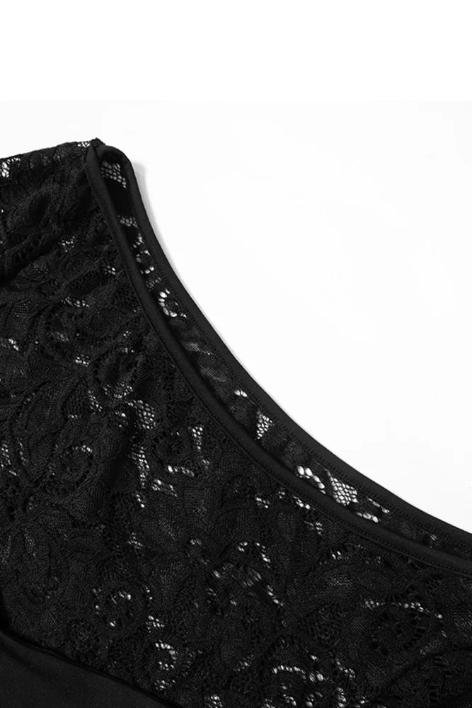 Lace Hollow Out Long Sleeve Pack Hip Dress