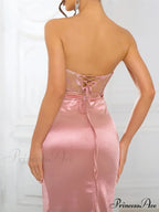 Lace Hollow Out Satin Party Dress