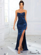 Lace Hollow Out Satin Party Dress