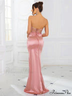 Lace Hollow Out Satin Party Dress