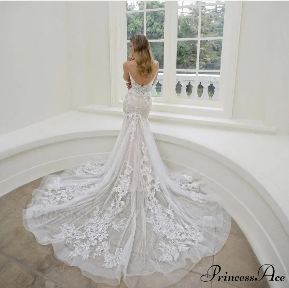 Lace Mermaid Tail Wedding Gown