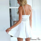 Lace Patchwork A-line Spaghetti Strap Dresses