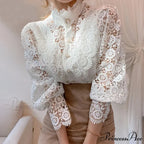 Lace Patchwork Floral Sleeve Blouse