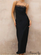 Lace Patchwork for Women Square Neck Sleeveless Strap Black Summer Party Female Vestidos Clubwear