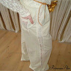 Lace Patchwork Ivory Wide Leg Trousers