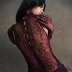 Lace Patchwork Profound V Gathered Prom Dress