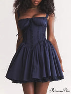 Lace Patchwork Strap Mini Dress