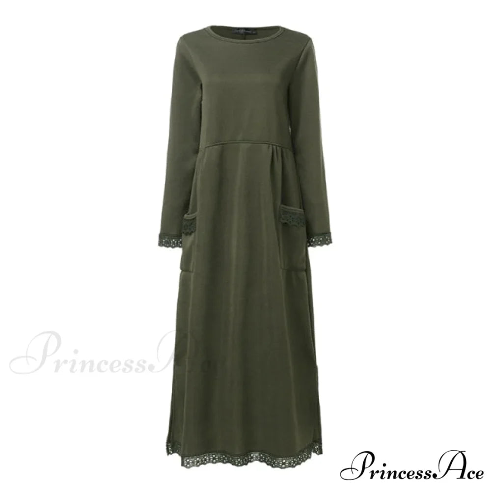 Lace Patchwork Sweatshirts Dress