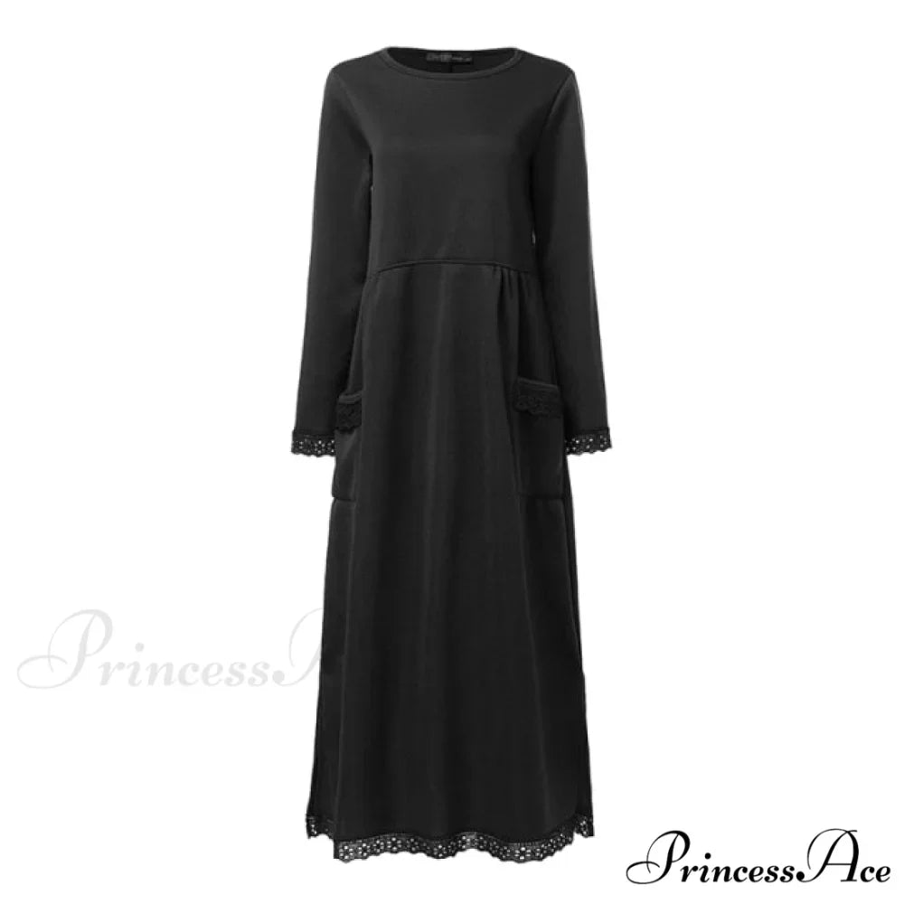 Lace Patchwork Sweatshirts Dress