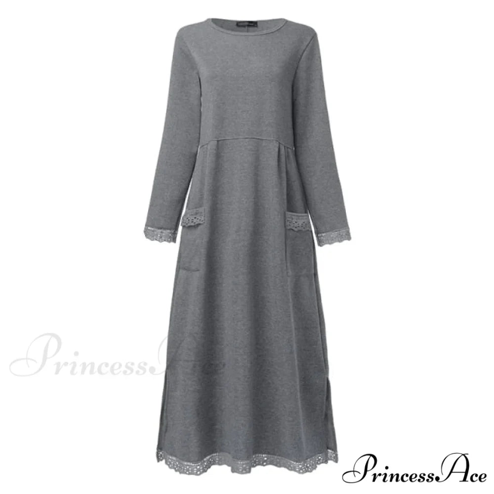 Lace Patchwork Sweatshirts Dress