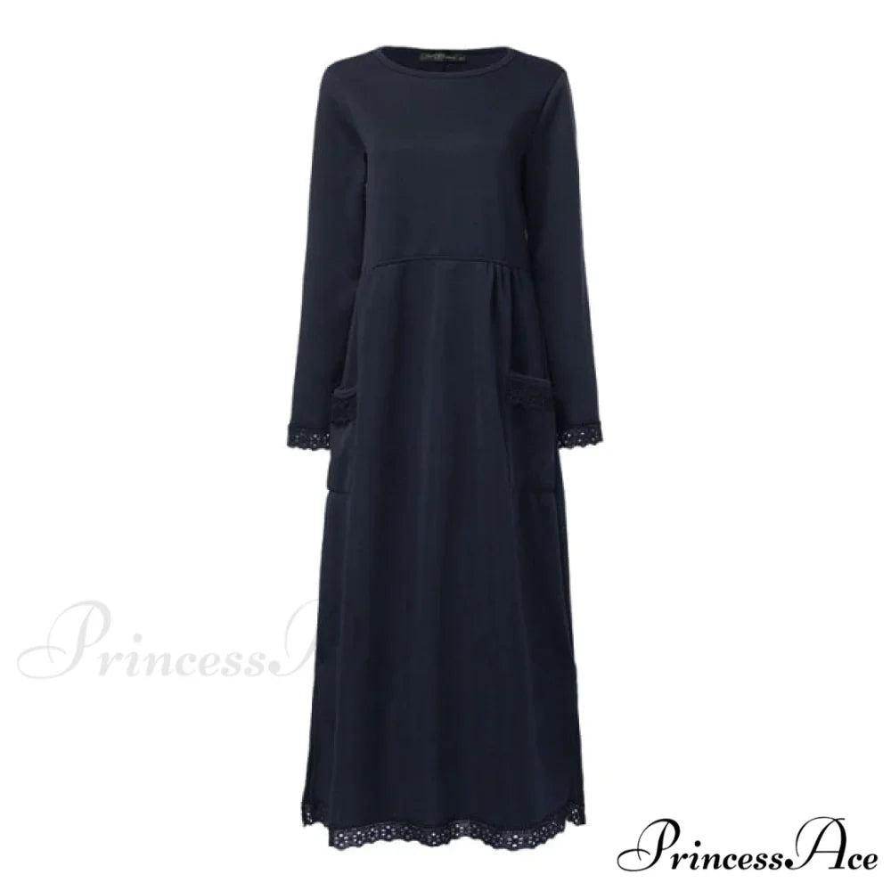 Lace Patchwork Sweatshirts Dress