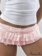 Lace Patchwork Tiered Bloomer Short