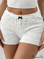 Lace Ribbon Patchwork Elastic Short