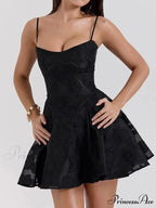 Lace Sleeveless V-Neck Short Dress