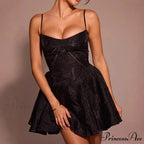 Lace Sleeveless V-Neck Short Dress