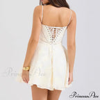 Lace Sleeveless V-Neck Short Dress