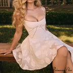 Lace Sleeveless V-Neck Short Dress