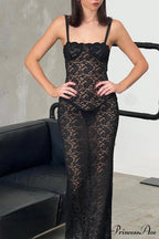 Lace Slit Cami Dress