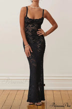 Lace Slit Cami Dress