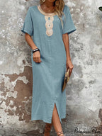 Lace Split Hem Tunic Dress