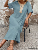 Lace Split Hem Tunic Dress