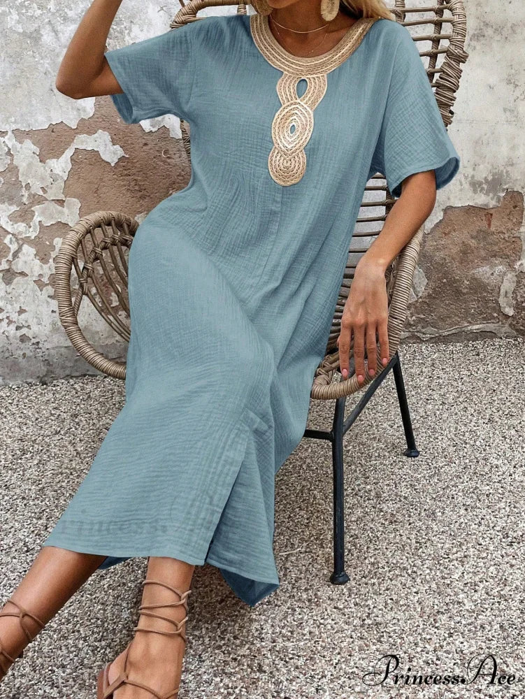 Lace Split Hem Tunic Dress