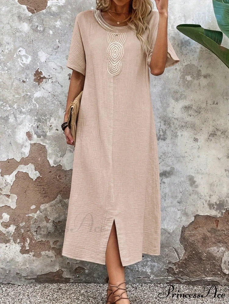 Lace Split Hem Tunic Dress