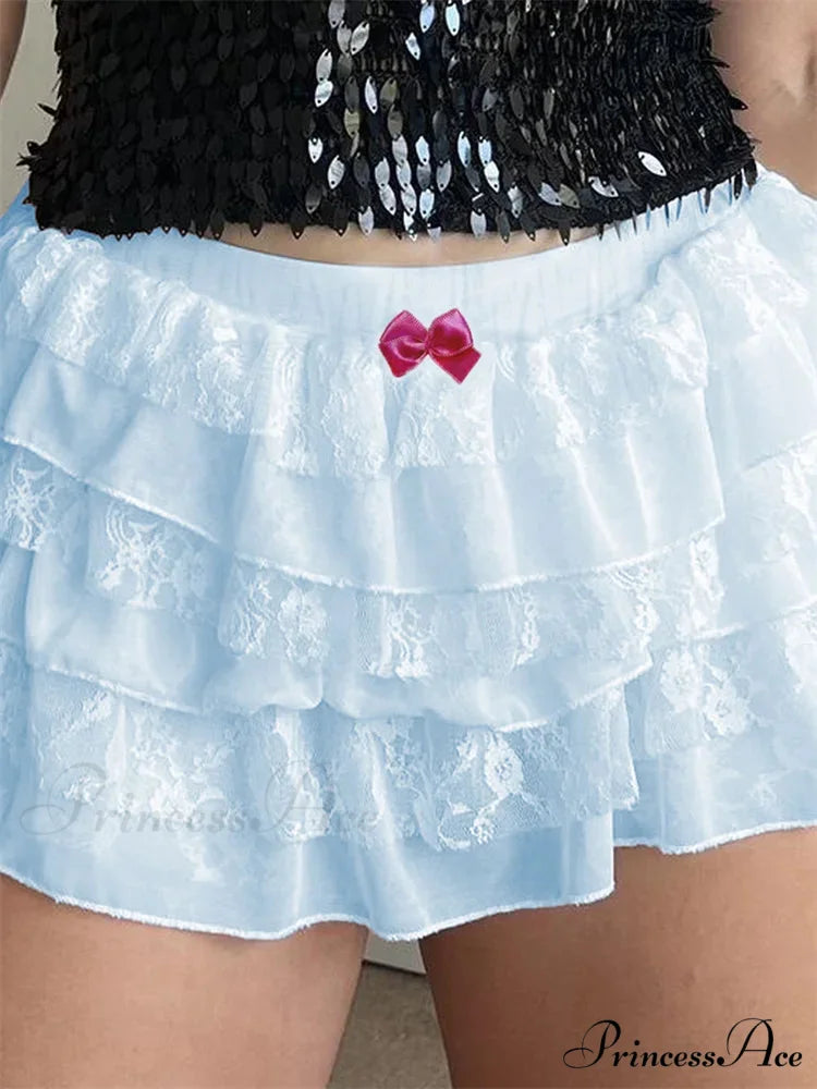 Lace Tiered Bow Bloomer Short