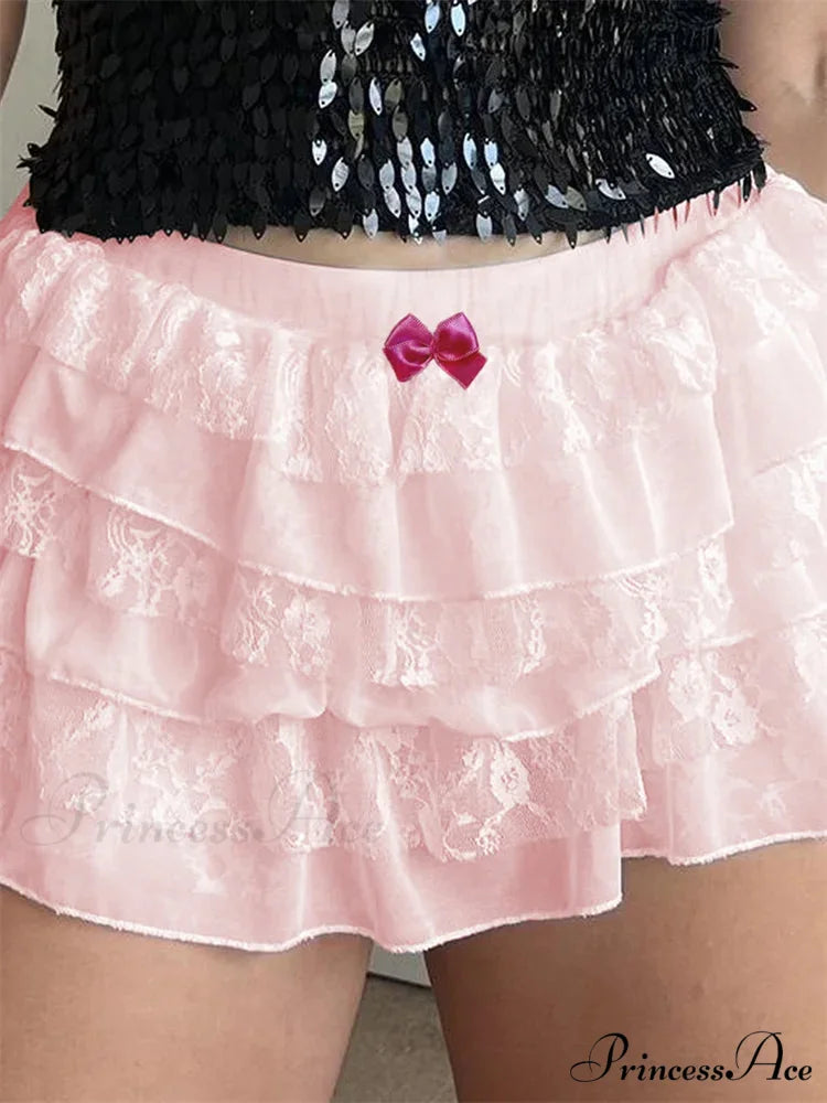 Lace Tiered Bow Bloomer Short