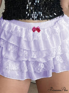 Lace Tiered Bow Bloomer Short