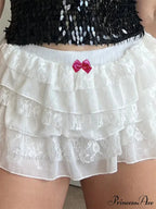 Lace Tiered Bow Bloomer Short