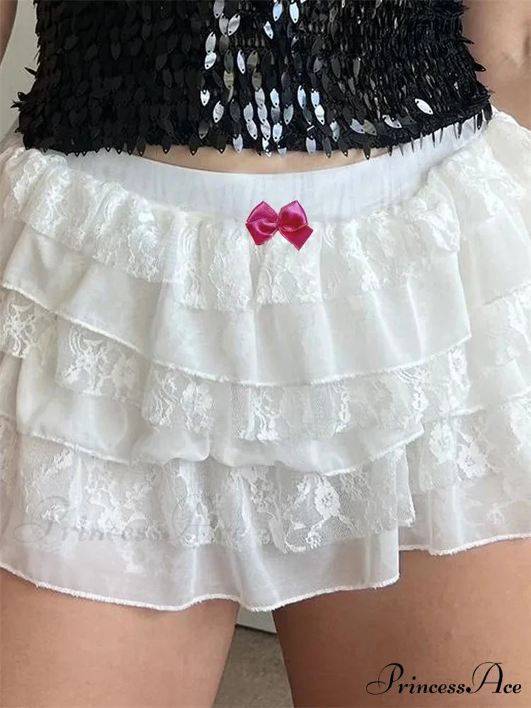 Lace Tiered Bow Bloomer Short