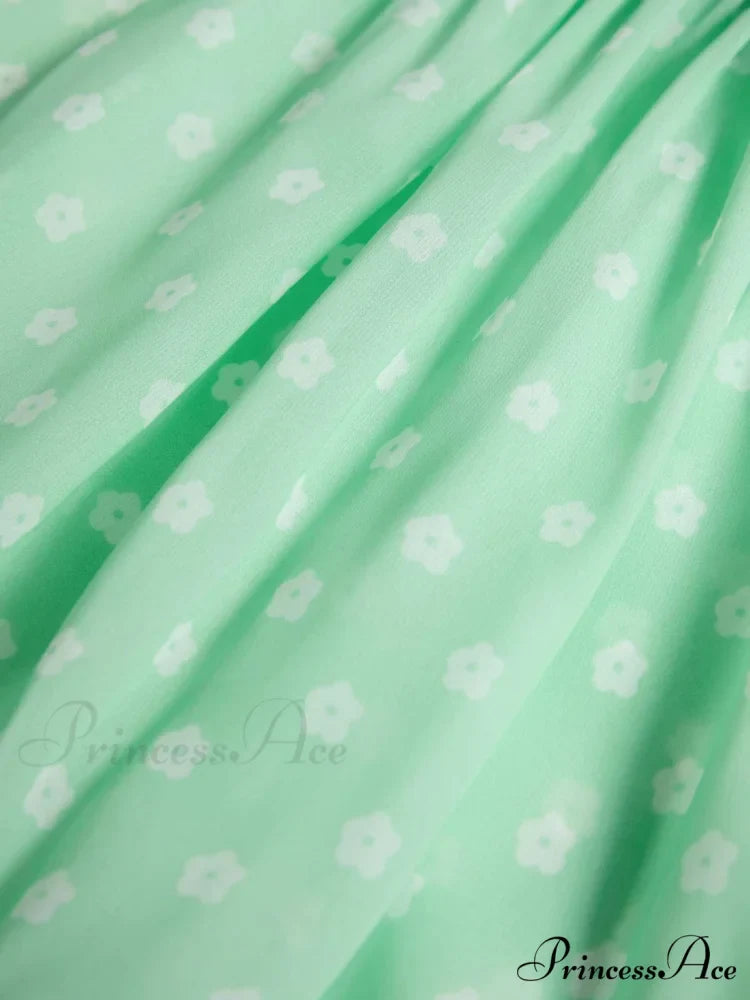 Lace Trim Graceful Floral Mini Dress