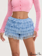 Lace Trim Various-Layer Bloomer Short