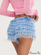 Lace Trim Various-Layer Bloomer Short