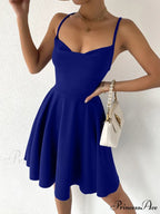 Lace Up Backless Cami Dress