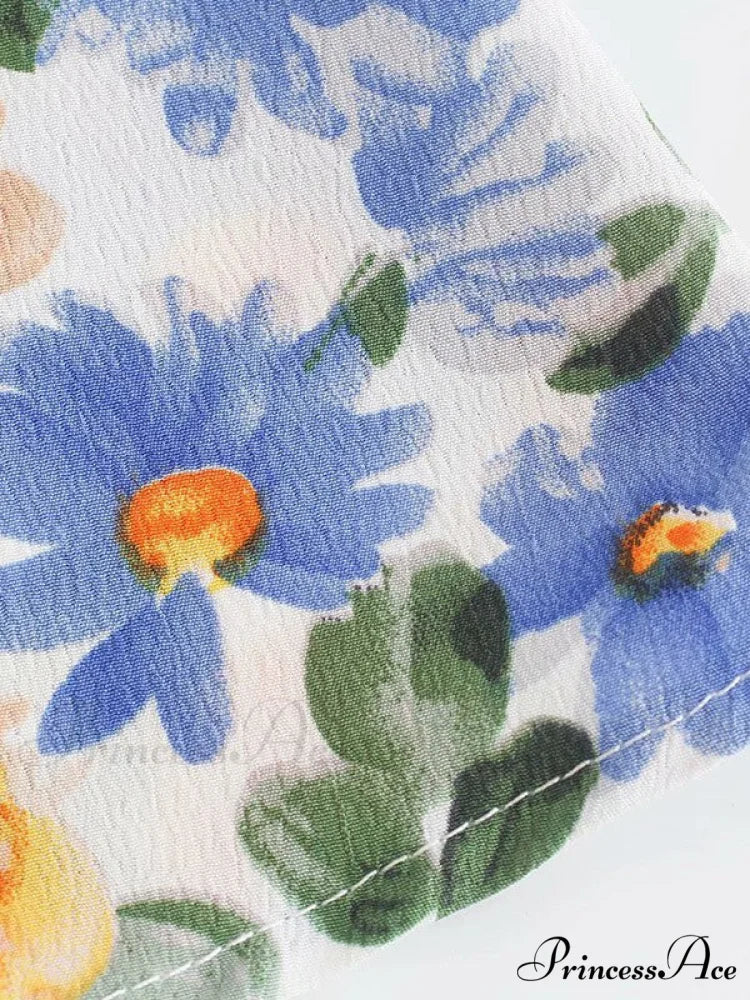 Lace Up Floral Trendy Green Mini Dress