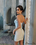 Lace-Up Red Mini Bandage Party Dress