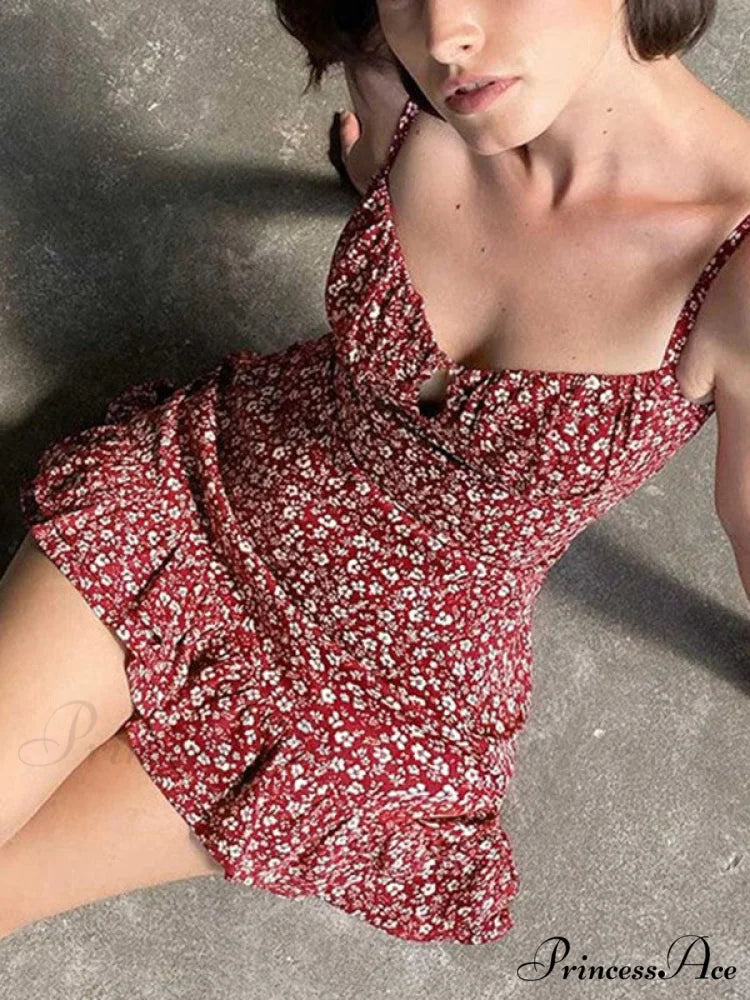 Lace Up Ruffle Trendy Corset Mini Dress