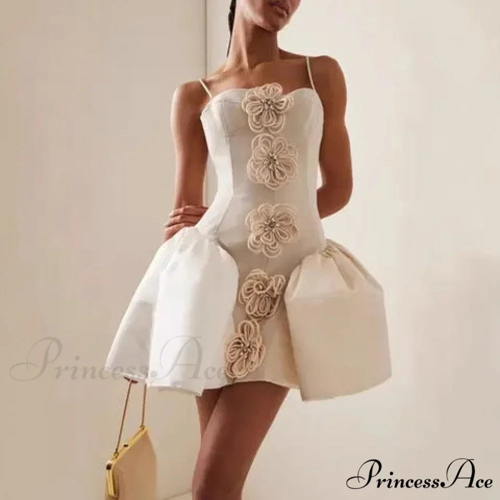 Lacy Flower Bandage Prom Dress for Birthday Celebration