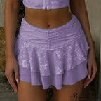 Lacy Flower Festival Rave Skirt