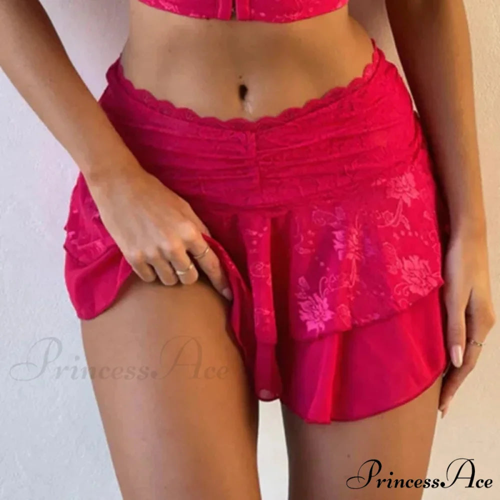 Lacy Flower Festival Rave Skirt