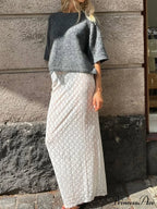 Lacy Flower Low Cut Maxi Skirt