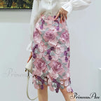 Lacy Flower Slim Skirt for Women