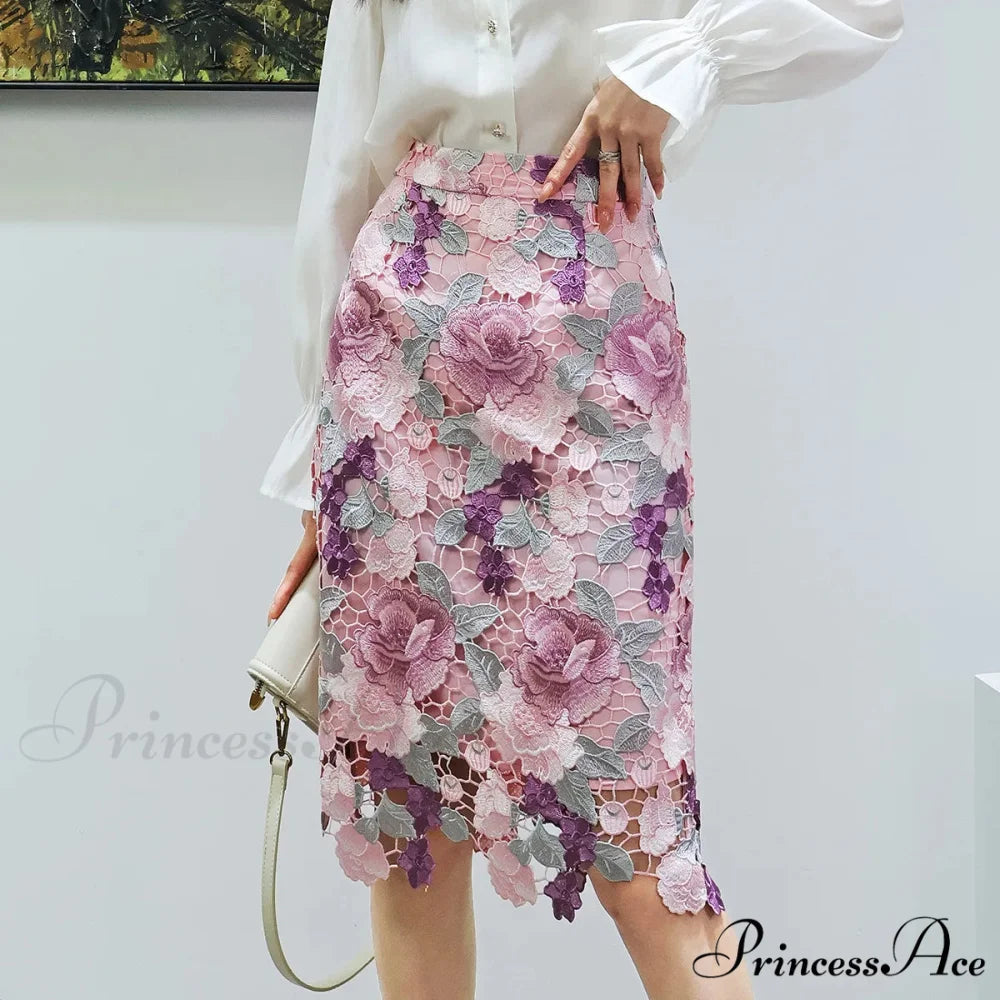 Lacy Flower Slim Skirt for Women