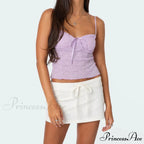 Lacy Flower Spaghetti Crop Top