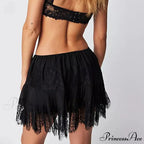 Lacy Flower Tiered Slip Skirt